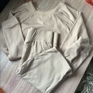 Nude Matching Shorts and Long Sleeve Set